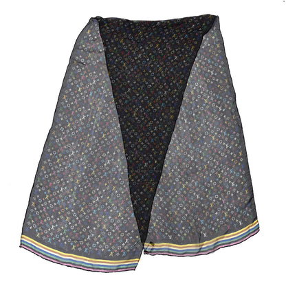 Louis Vuitton Silk Multicolor Scarf Black 3 of 4