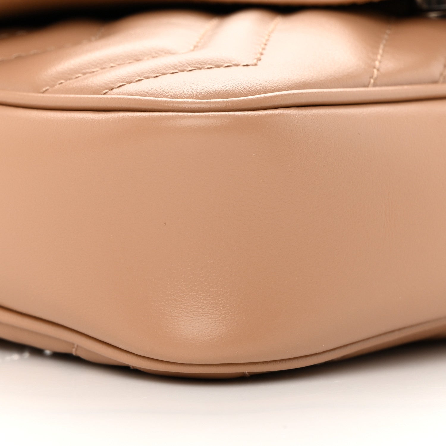 Gucci Calfskin Matelasse Monochrome Super Mini GG Marmont Shoulder Bag Camelia 9 of 13