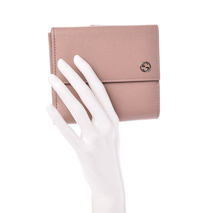 Gucci Calfskin Interlocking G French Flap Wallet Antique Rose 2 of 8