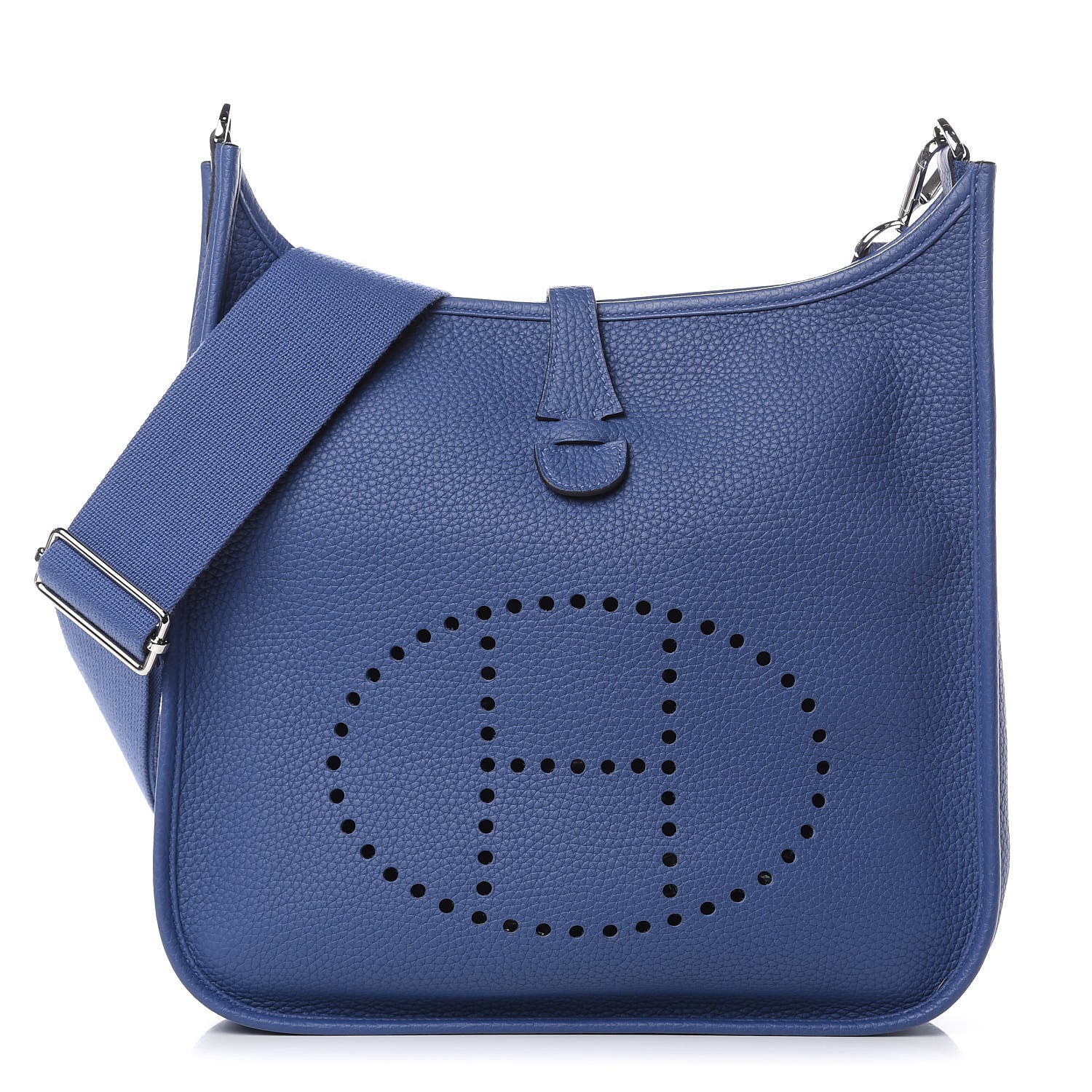 Hermes Taurillon Clemence Evelyne III PM Bleu Brighton 1 of 11