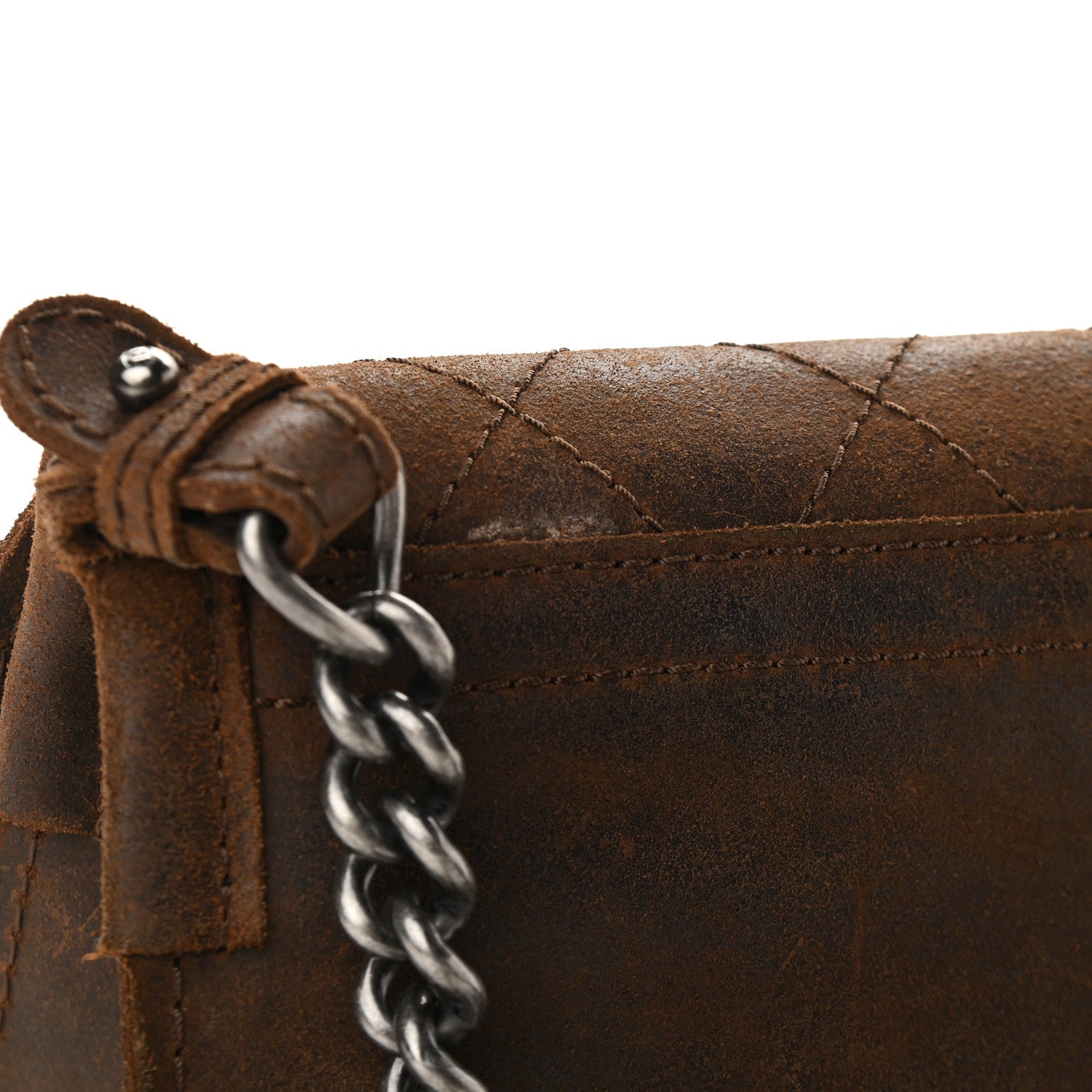 Chanel Nubuck Stitched Small Highlander Messenger Brown 11 of 11