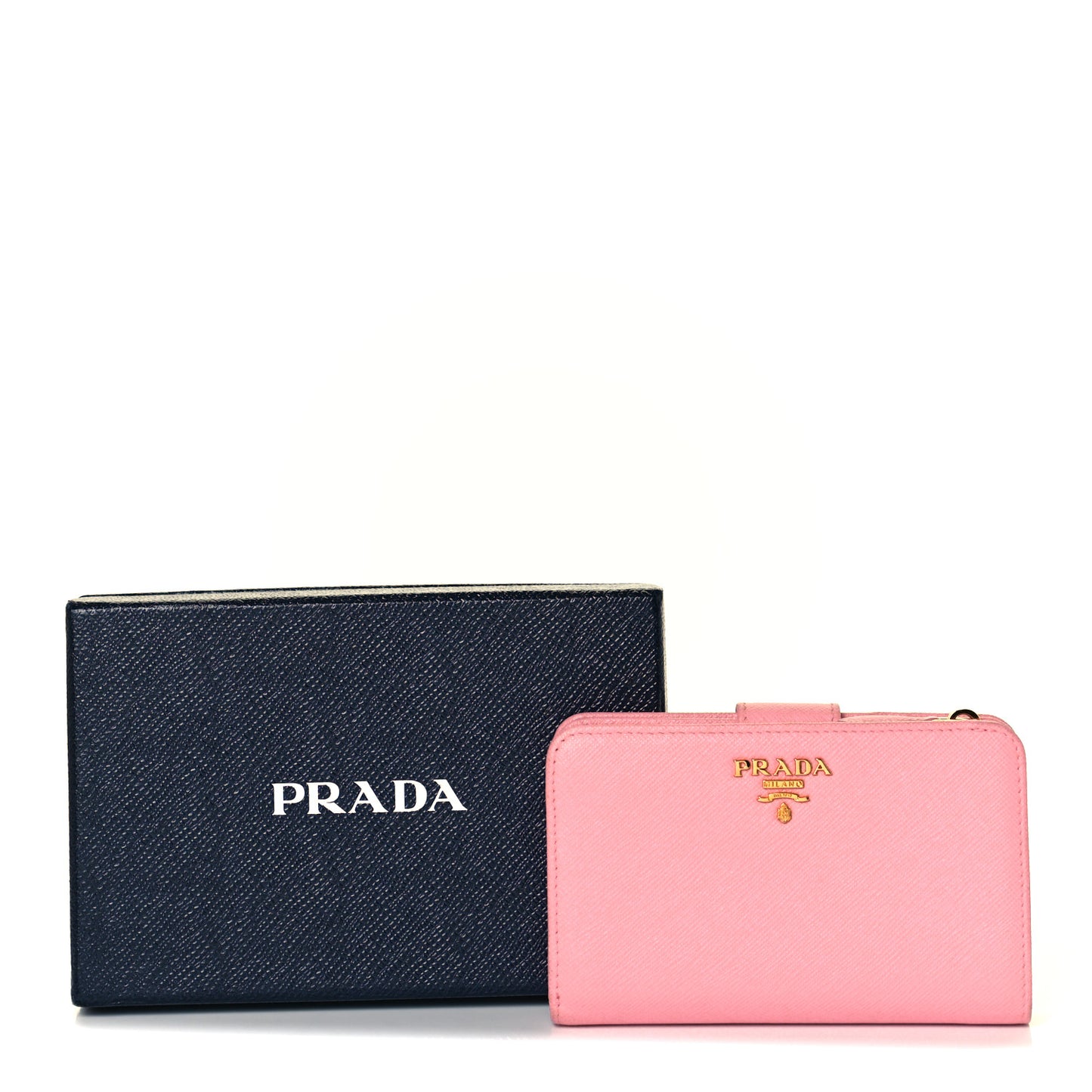 Saffiano Colour Metal Compact Wallet Petalo Peonia
