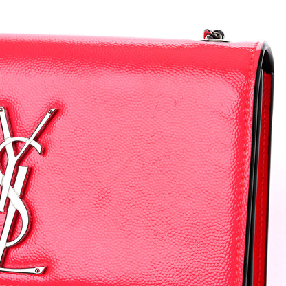 Saint Laurent Patent Grain de Poudre Small Monogram Kate Satchel Neon Pink 10 of 11