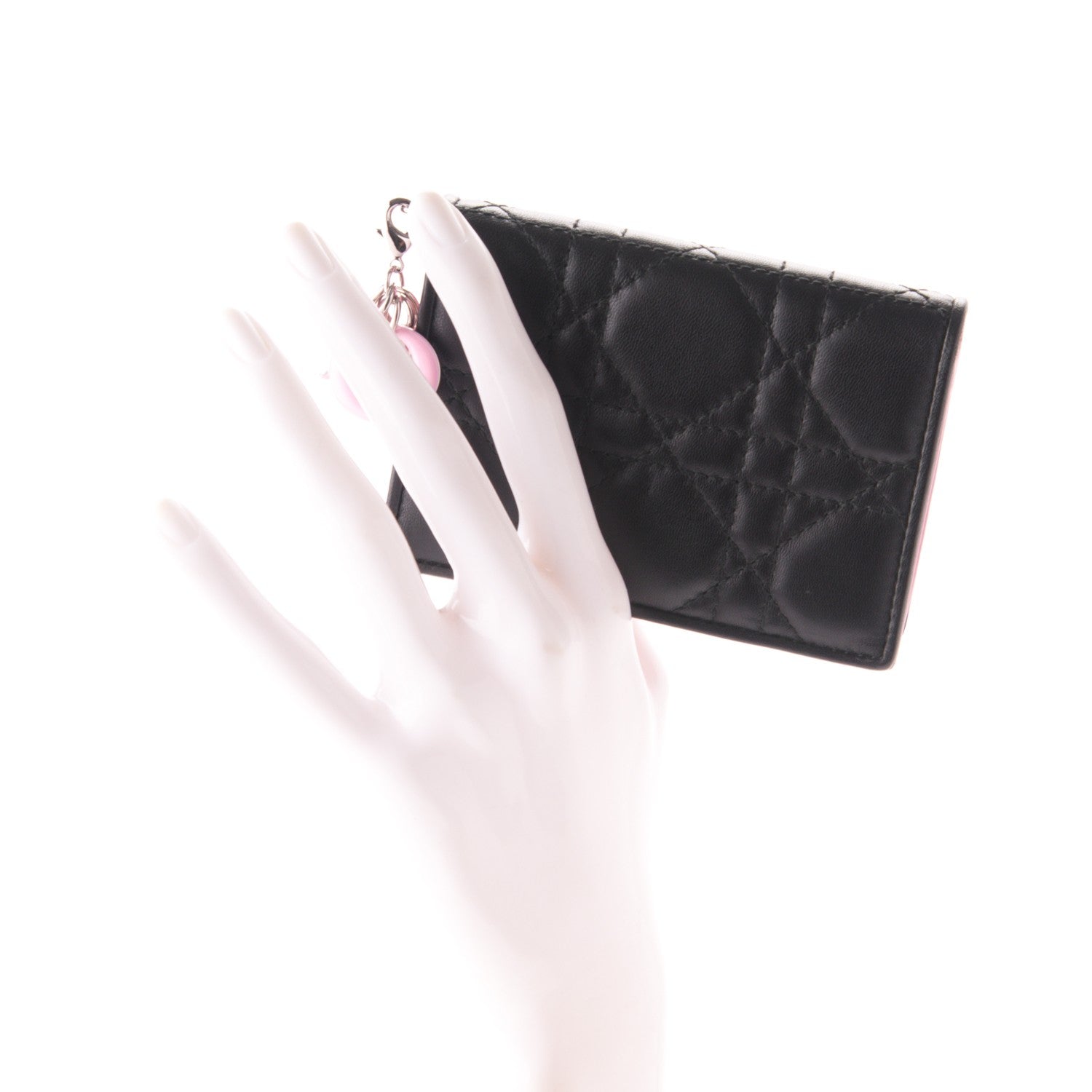 Christian Dior Lambskin Cannage Lady Dior Card Holder Black 2 of 7