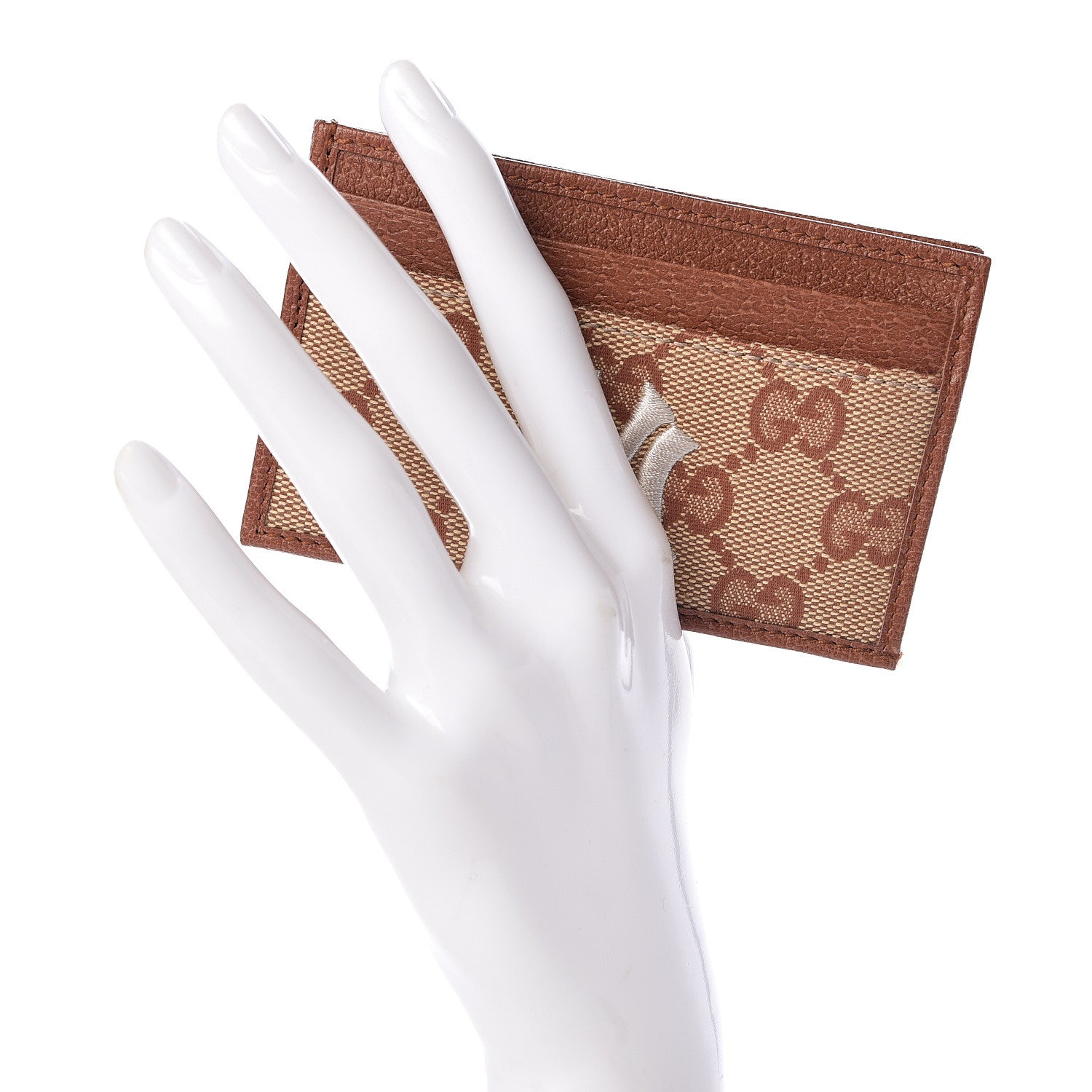 Gucci X MLB GG Monogram NY Yankees Card Holder Beige Ruggine Ivory 2 of 7