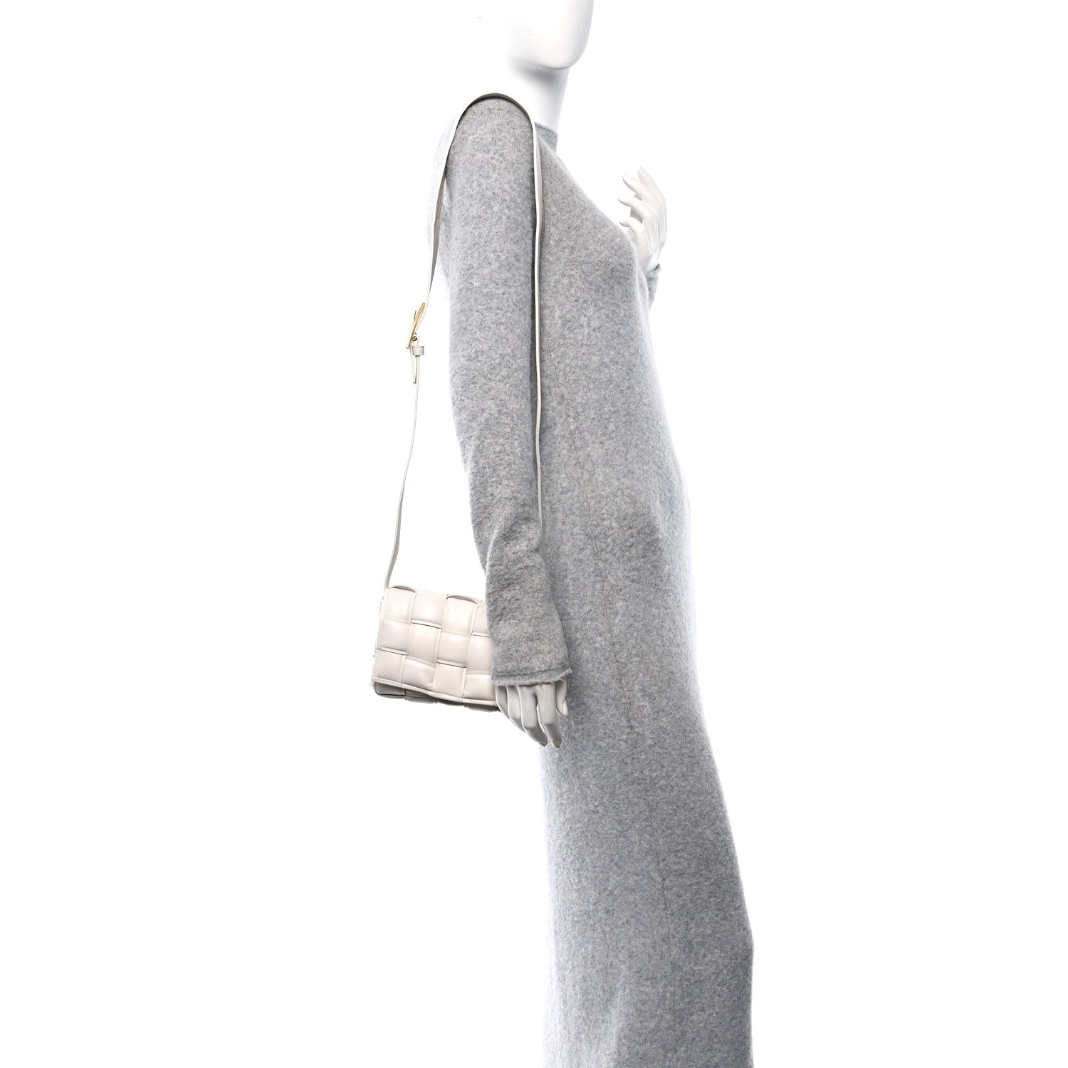 Bottega Veneta Nappa Maxi Intrecciato Small Padded Cassette Crossbody Bag Chalk Chalk 2 of 10