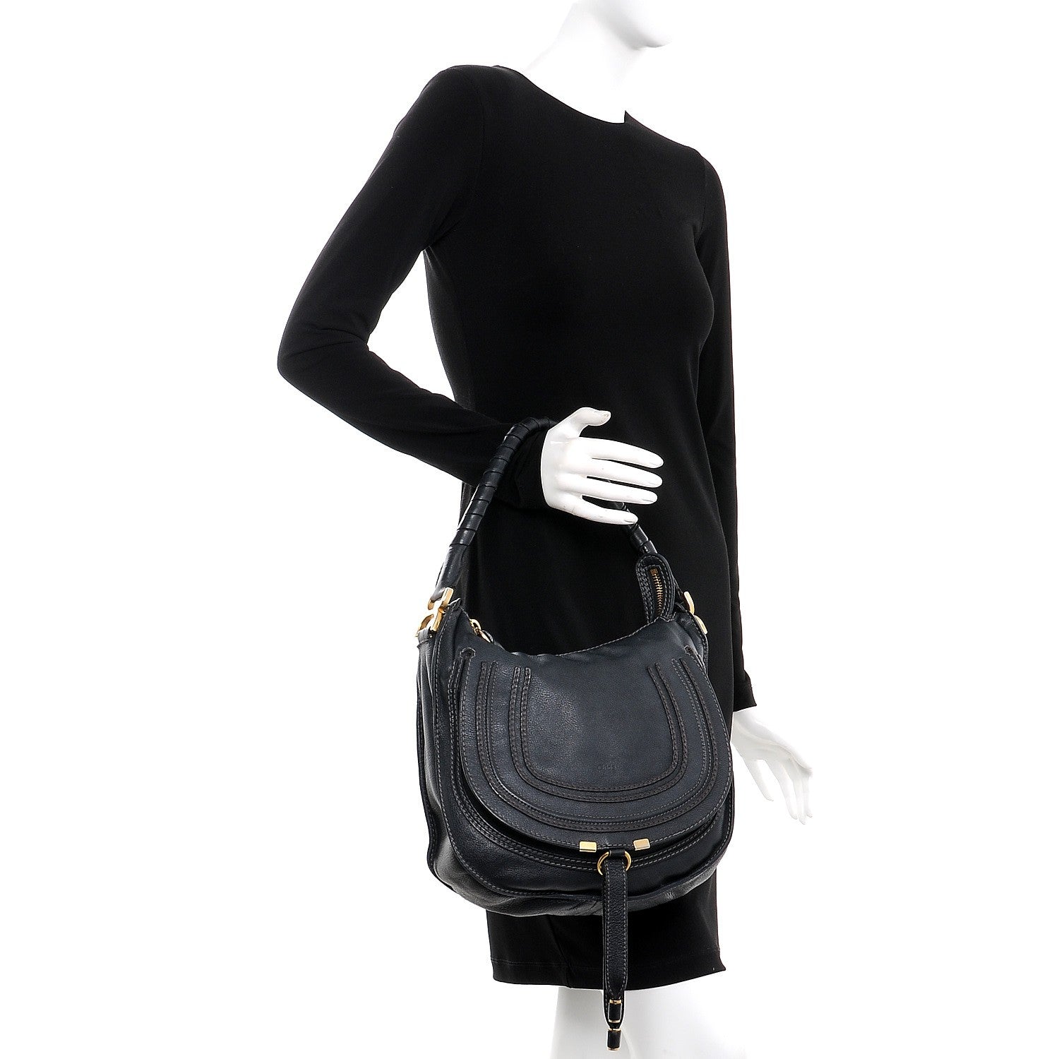 Chloe Calfskin Medium Marcie Hobo Navy 2 of 12