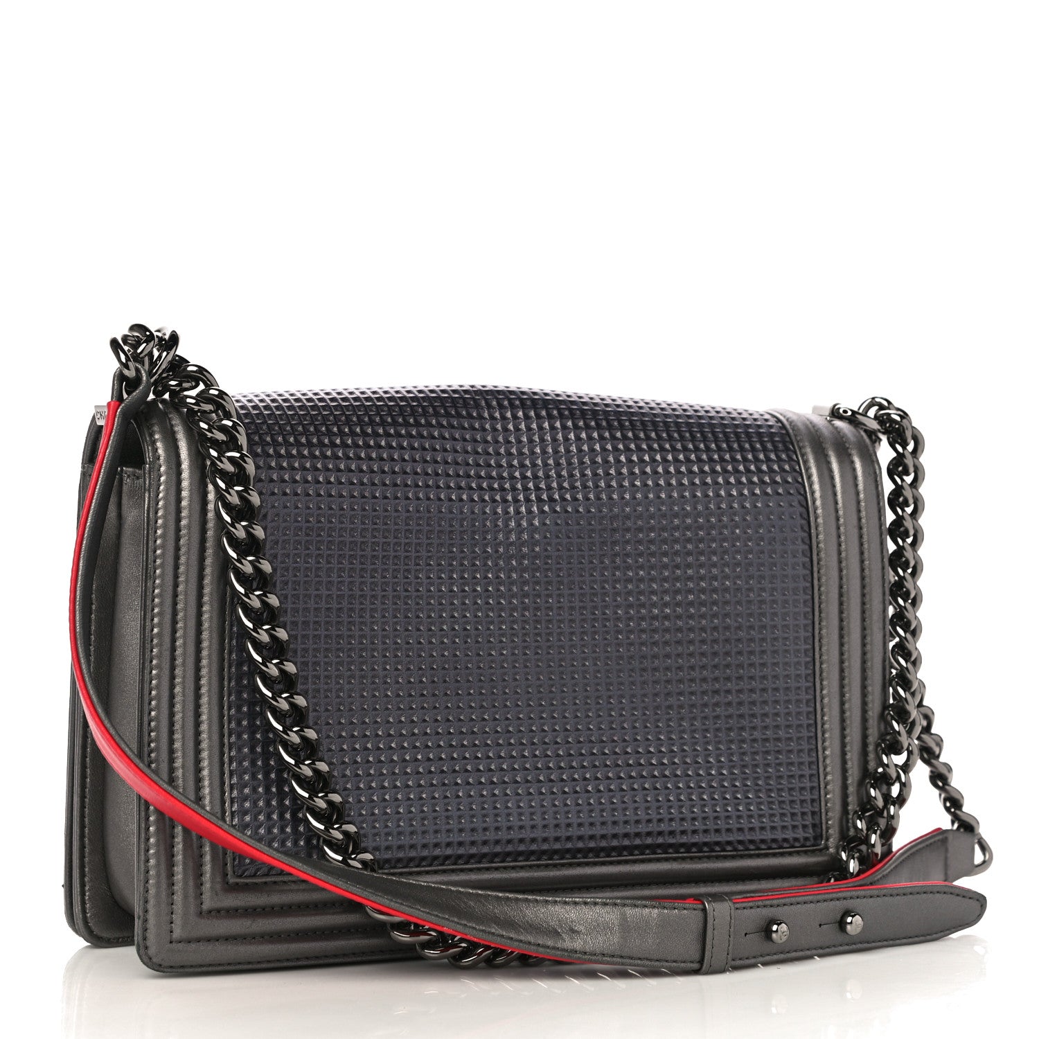 Chanel Lambskin Embossed New Medium Boy Cube Flap Grey 3 of 14