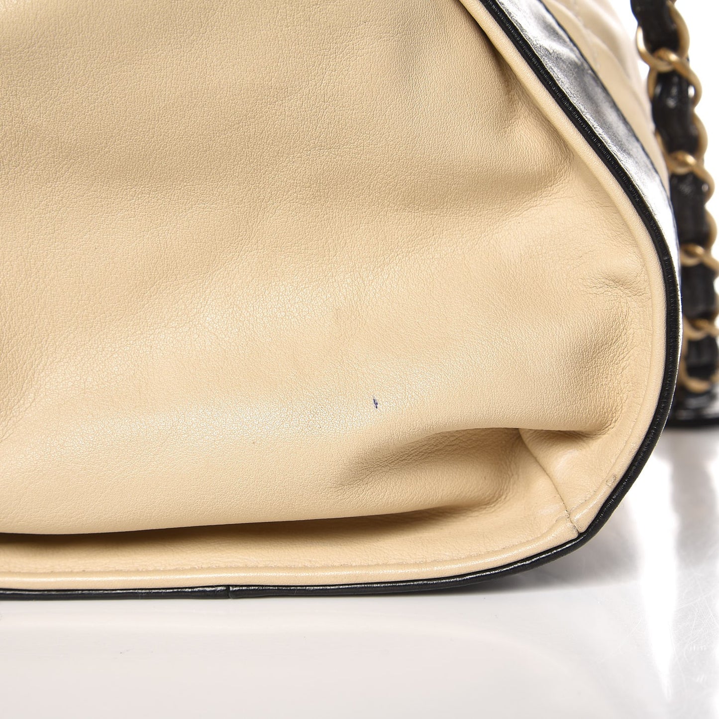 Calfskin Quilted Small In The Mix Shopping Tote Beige Black