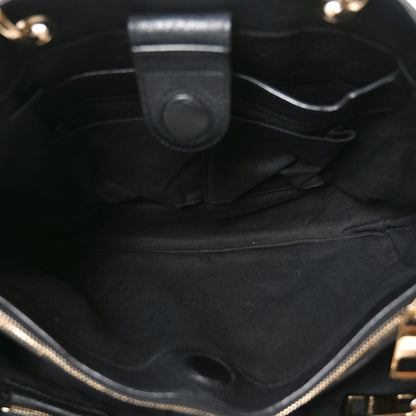 Gucci Pebbled Calfskin Medium Bamboo Shopper Tote Black 5 of 10