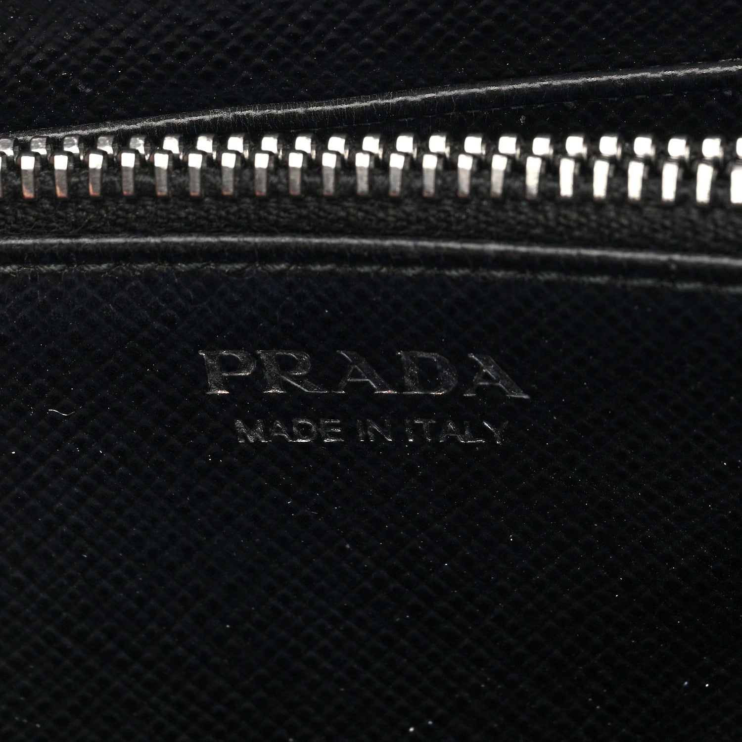Prada Saffiano Floral Print Zip Around Wallet Black 6 of 6