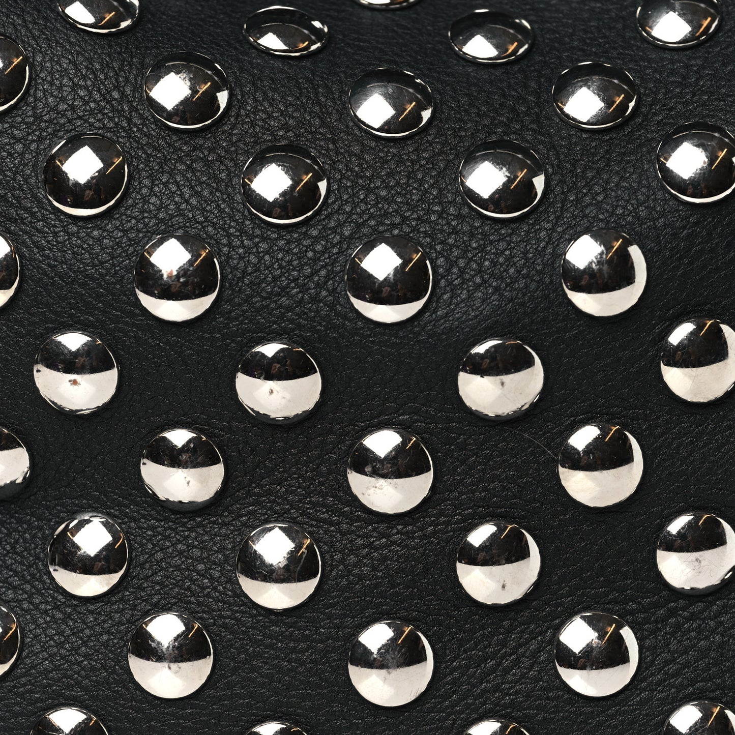 Pebbled Sport Calfskin Studded Elena Black
