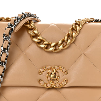 Chanel Lambskin Quilted Medium Chanel 19 Flap Beige 8 of 11