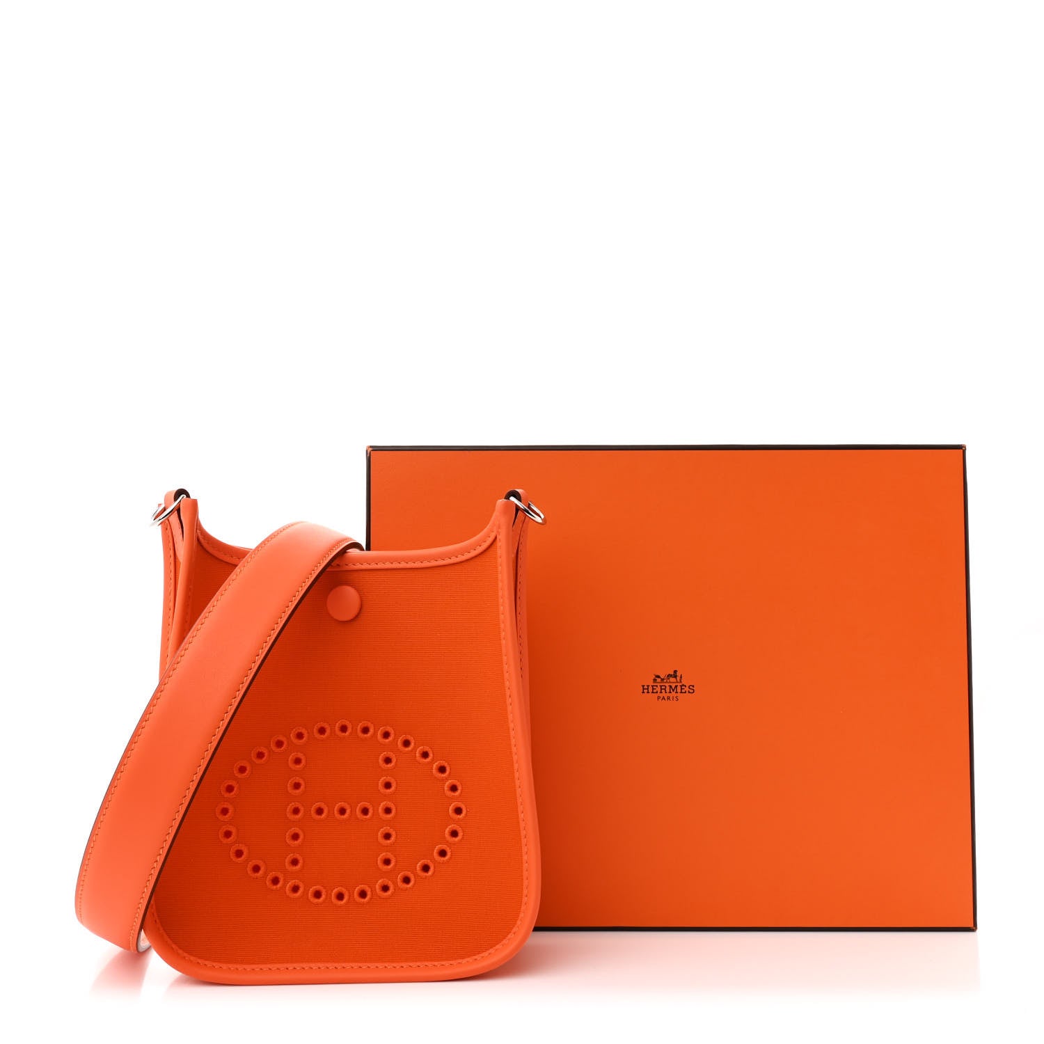 Hermes Toile Officier Swift Neo Evelyne TPM Jaune D'Or Feu Orange