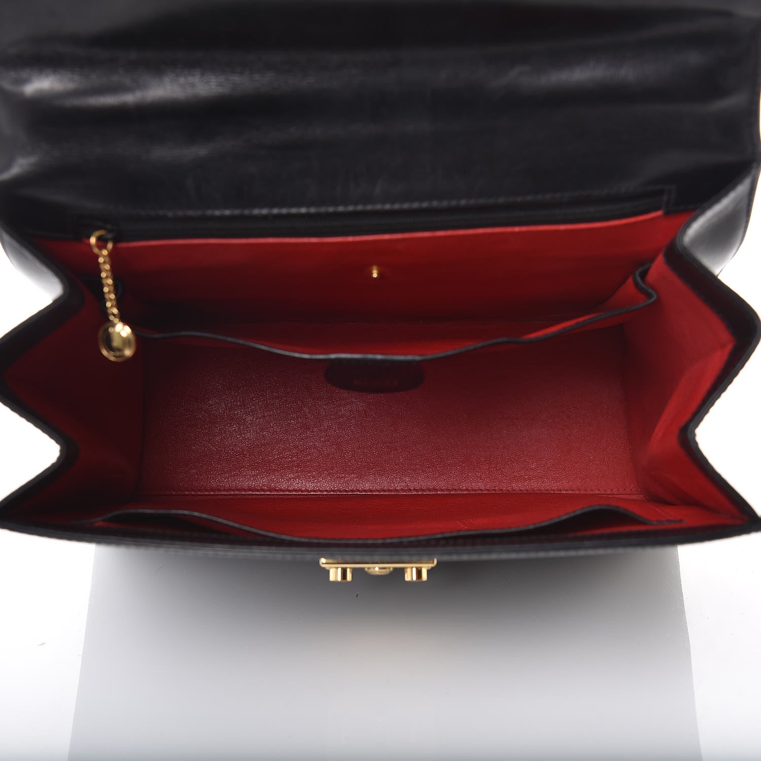 Gucci Regent Calfskin Lady Lock Top Handle Frame Bag Black 5 of 9