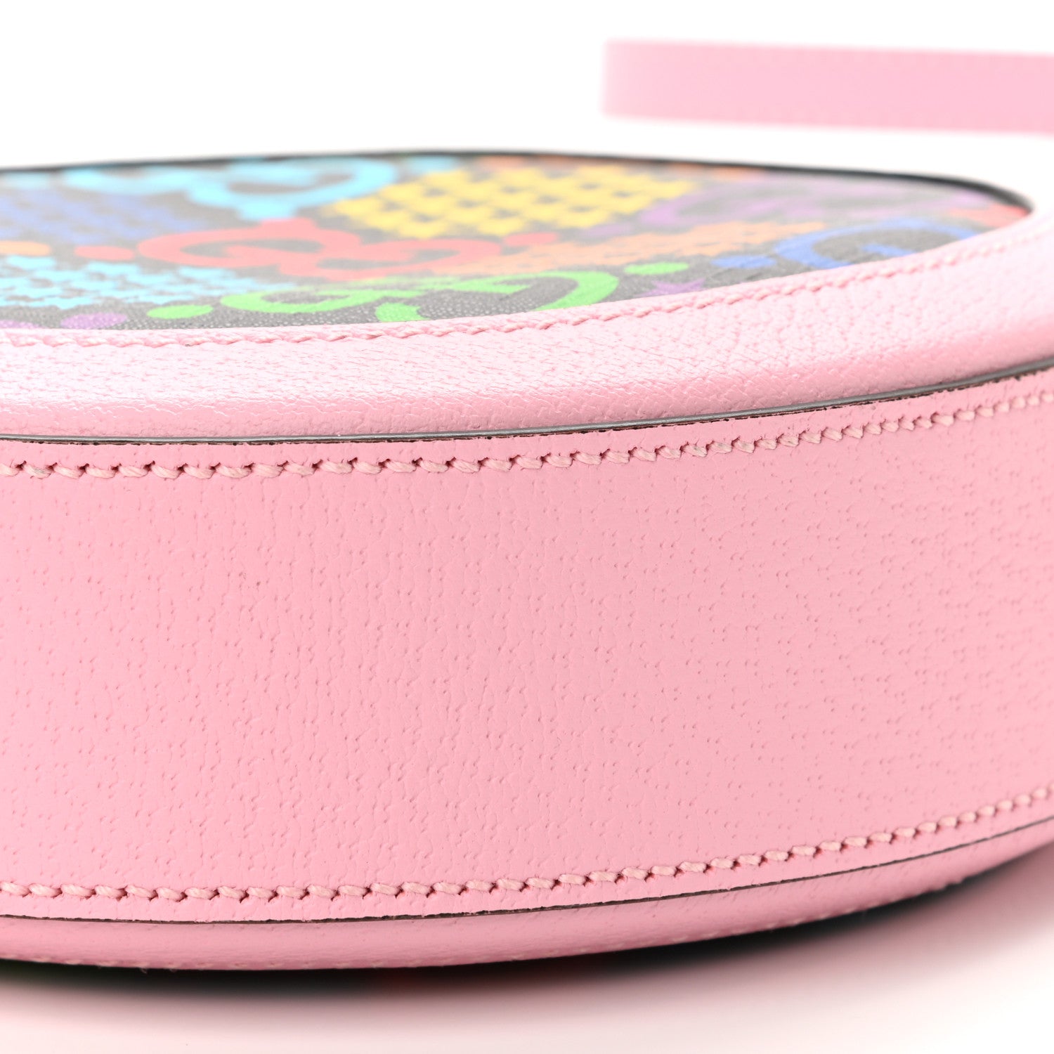 Gucci GG Supreme Monogram Psychedelic Round Shoulder Bag Black Multicolor Sugar Pink 10 of 11