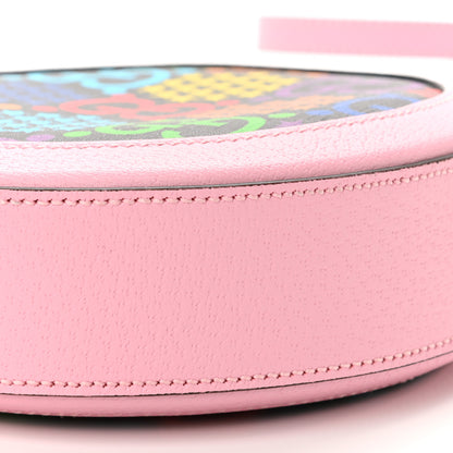 Gucci GG Supreme Monogram Psychedelic Round Shoulder Bag Black Multicolor Sugar Pink 10 of 11