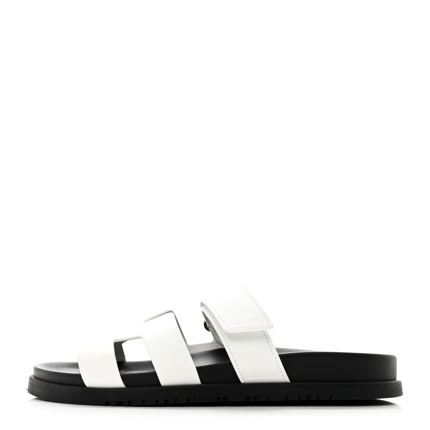 Hermes Calfskin Womens Chypre Sandals 38 White 1 of 9
