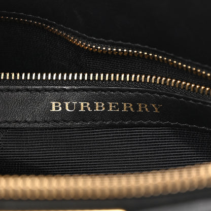 Burberry Calfskin Check Embossed Small Chichester Crossbody Clutch Bag Black 6 of 10