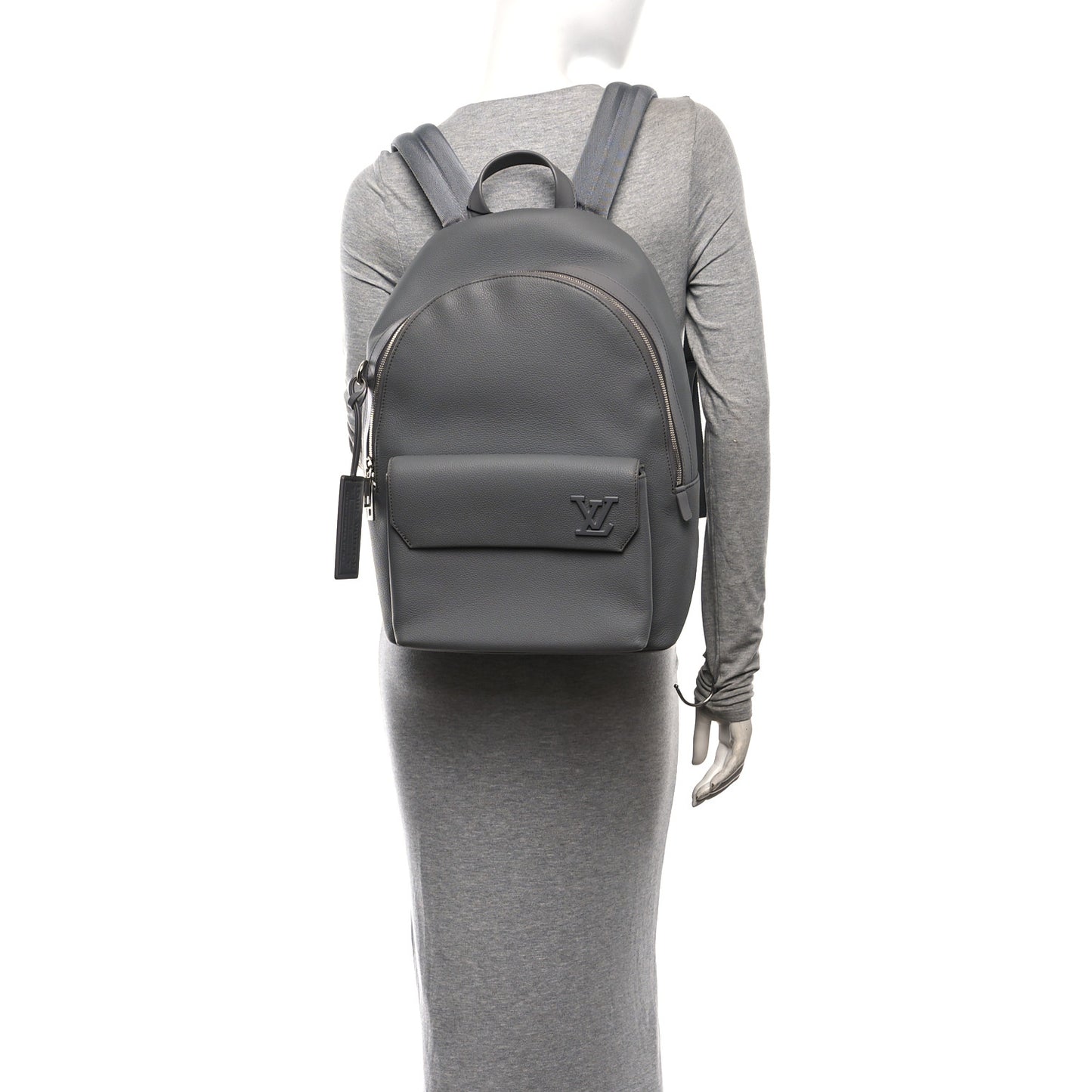 Grained Calfskin Aerogram Takeoff Backpack Grey