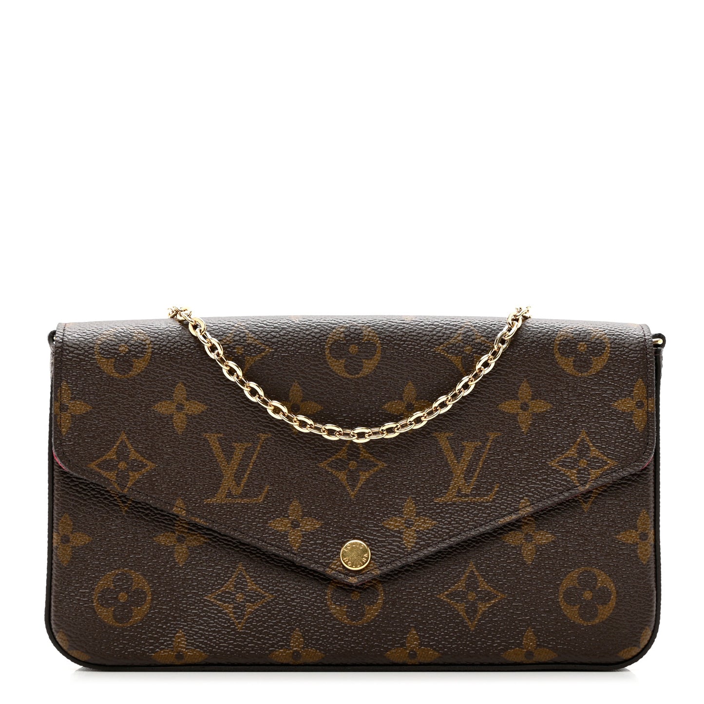 Monogram Pochette Felicie Chain Wallet Fuchsia