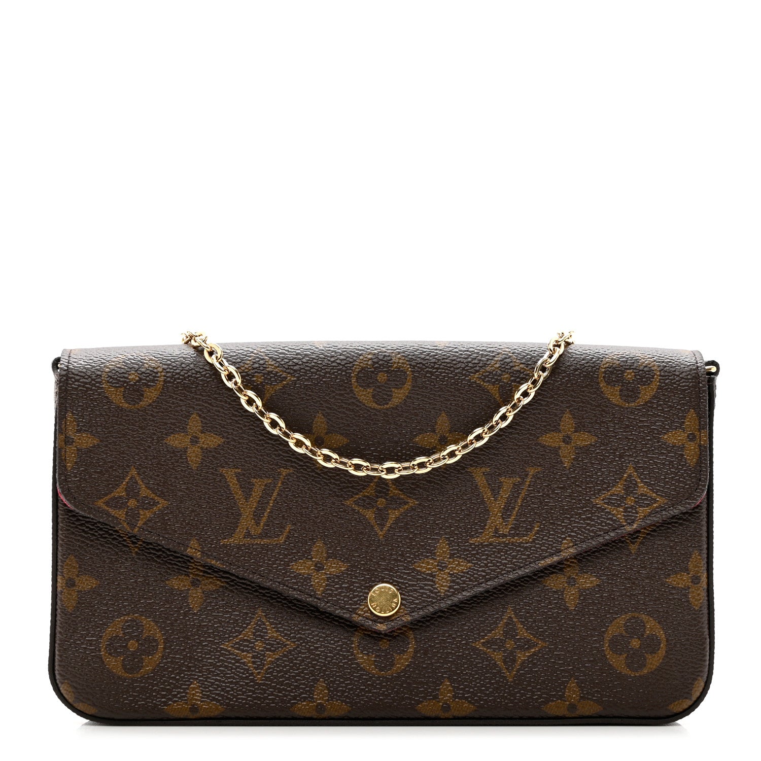 Louis Vuitton Monogram Pochette Felicie Chain Wallet Fuchsia 3 of 7