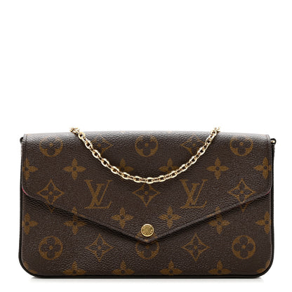 Louis Vuitton Monogram Pochette Felicie Chain Wallet Fuchsia 3 of 7