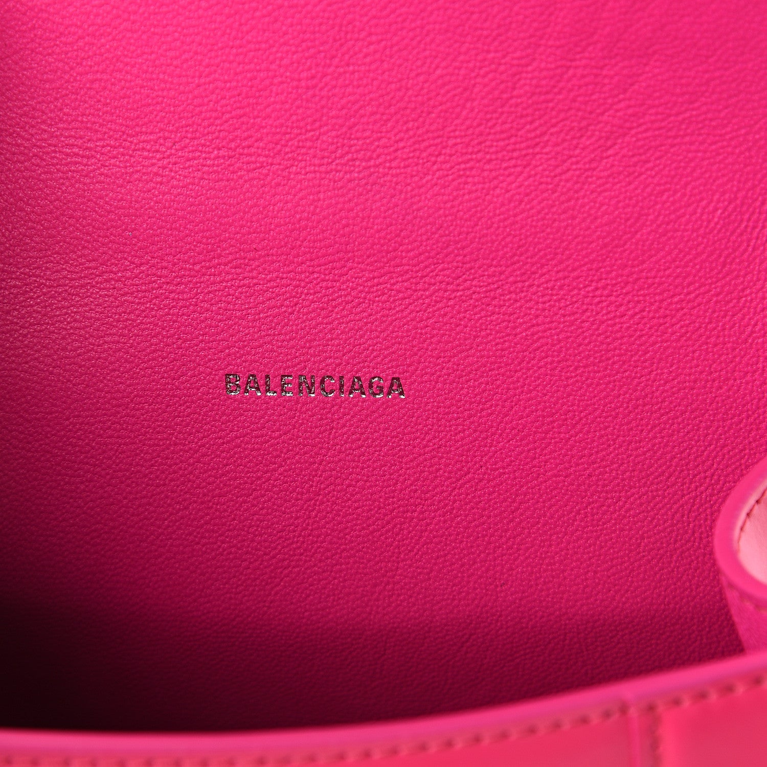 Balenciaga Shiny Box Calfskin Hourglass Top Handle Bag XS Acid Fuchsia 5 of 7
