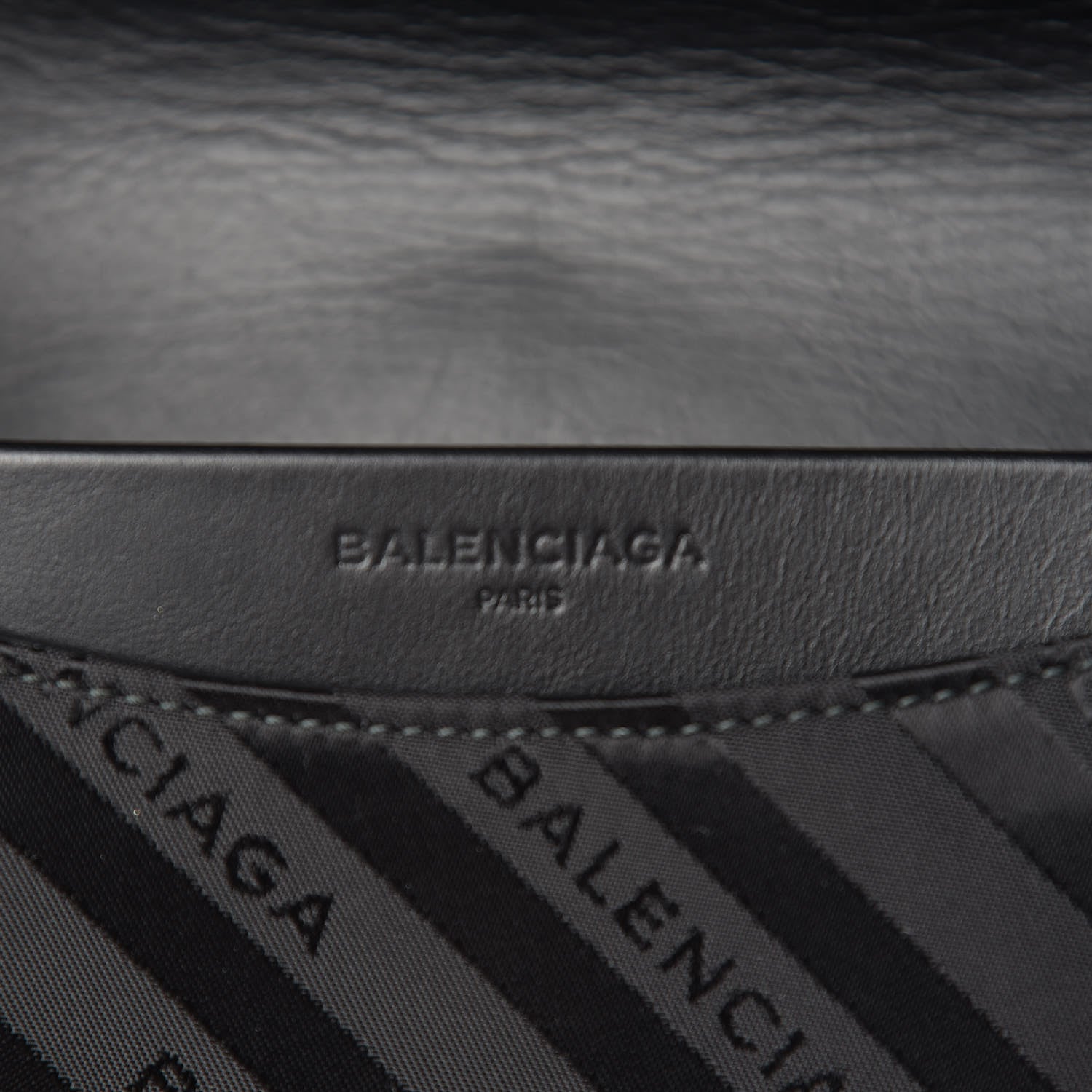 Balenciaga Nylon Jacquard Diagonal Logo Medium Scarf Lock Chain Shoulder Bag Black Red 8 of 11