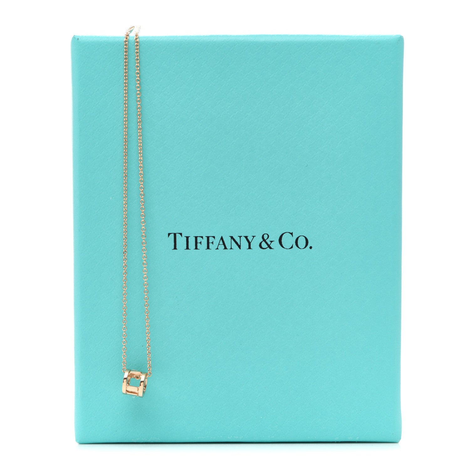 Tiffany 18K Rose Gold Atlas Open Pendant Necklace 6 of 6