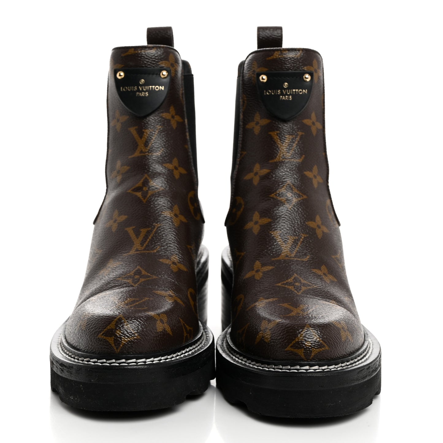 Patent Monogram LV Beaubourg Ankle Boots 37 Black