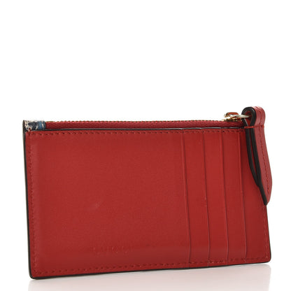 Gucci GG Supreme Monogram Blooms Coin Case Card Holder Beige Blue Navy Hibiscus Red 3 of 7