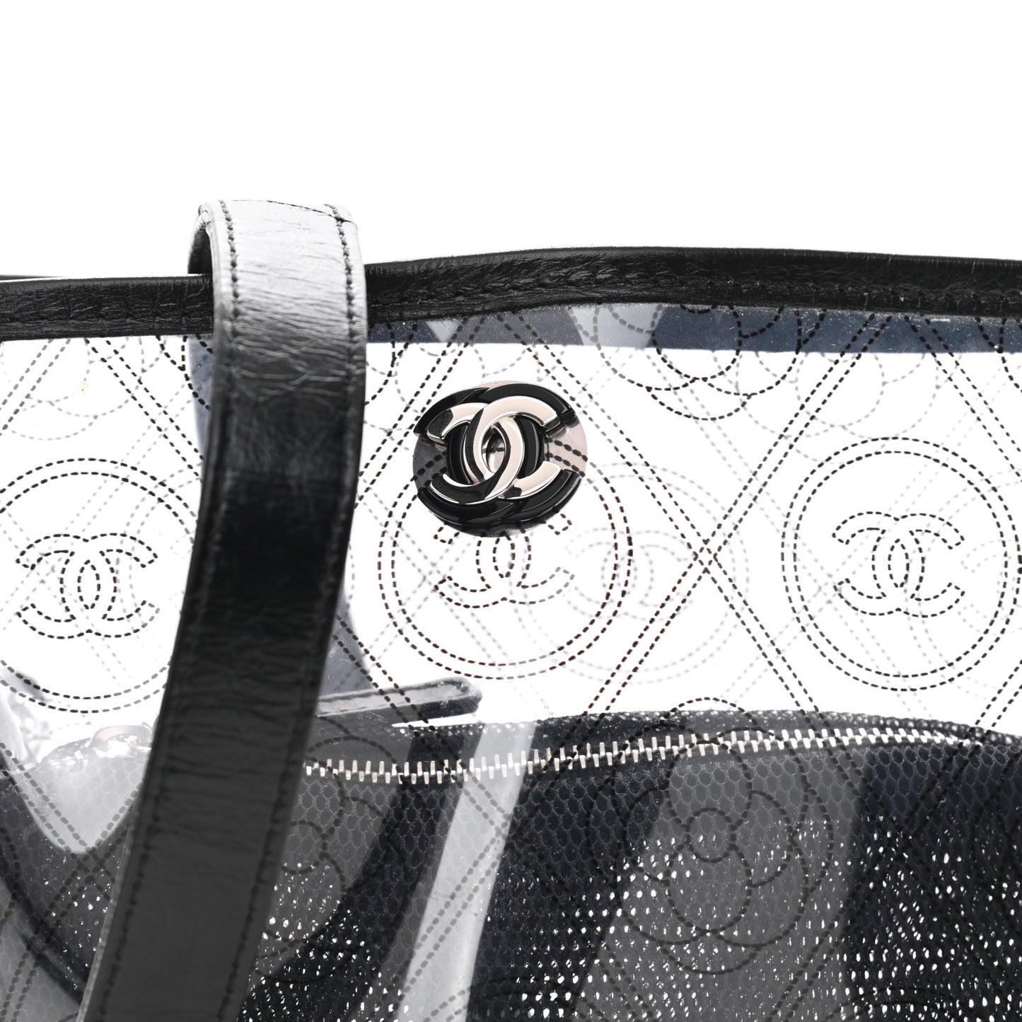 Crumpled Calfskin PVC Bucket Bag Black