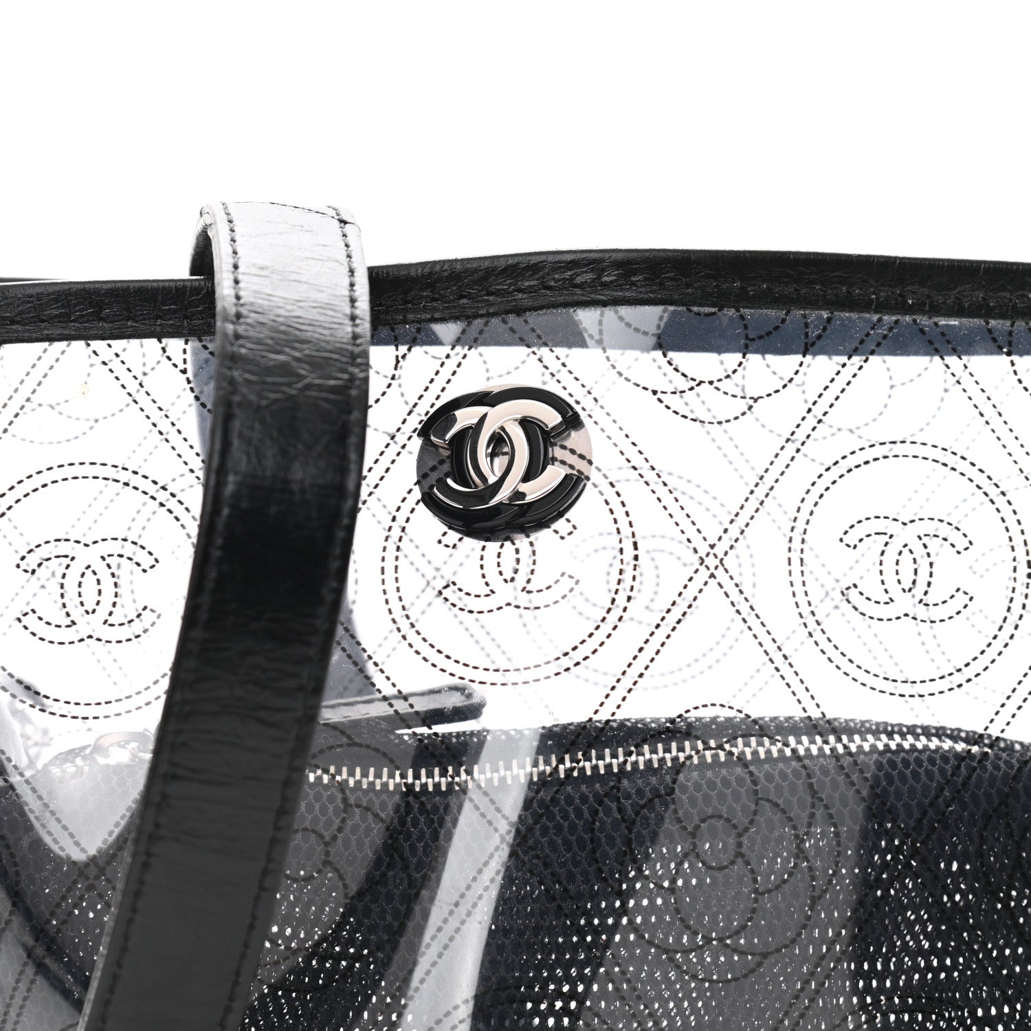 Chanel Crumpled Calfskin PVC Bucket Bag Black 9 of 11