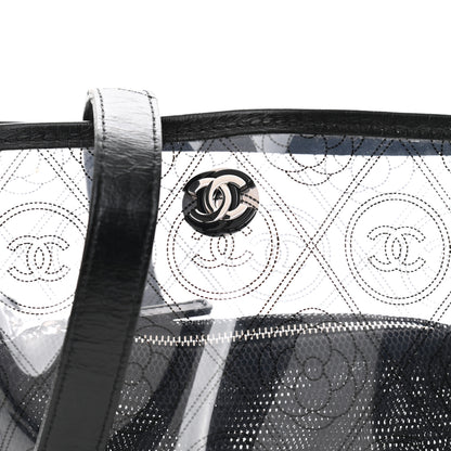 Chanel Crumpled Calfskin PVC Bucket Bag Black 9 of 11