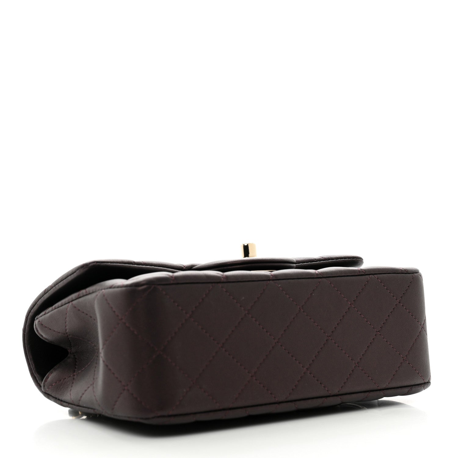 Chanel Iridescent Lambskin Quilted Mini Top Handle Rectangular Flap Burgundy 4 of 10