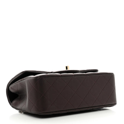 Chanel Iridescent Lambskin Quilted Mini Top Handle Rectangular Flap Burgundy 4 of 10