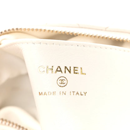 Chanel Lambskin Quilted Chain Around Pouch Hobo White 6 of 10