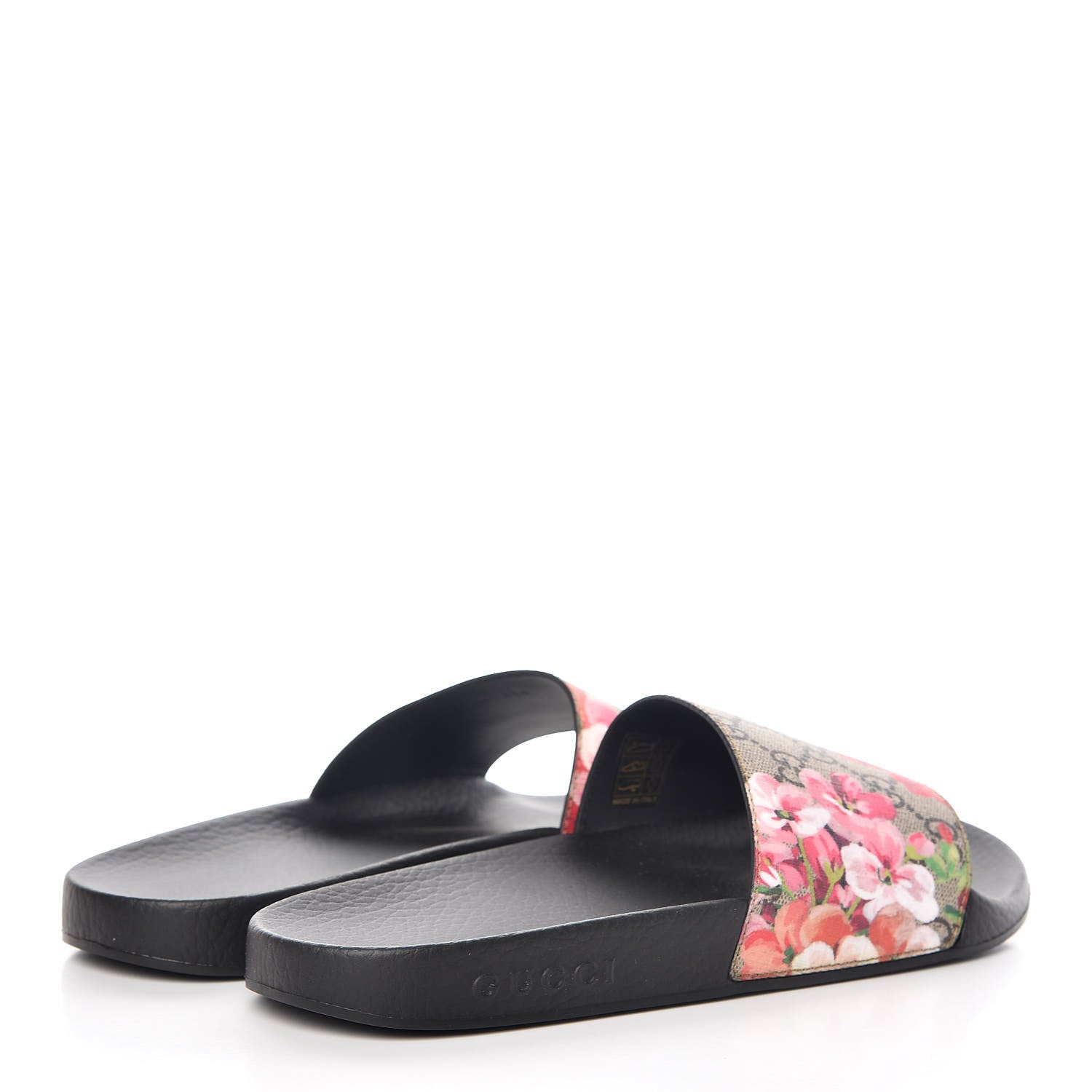 Gucci GG Supreme Monogram Blooms Slide Sandals 39 Beige Multicolor 4 of 8