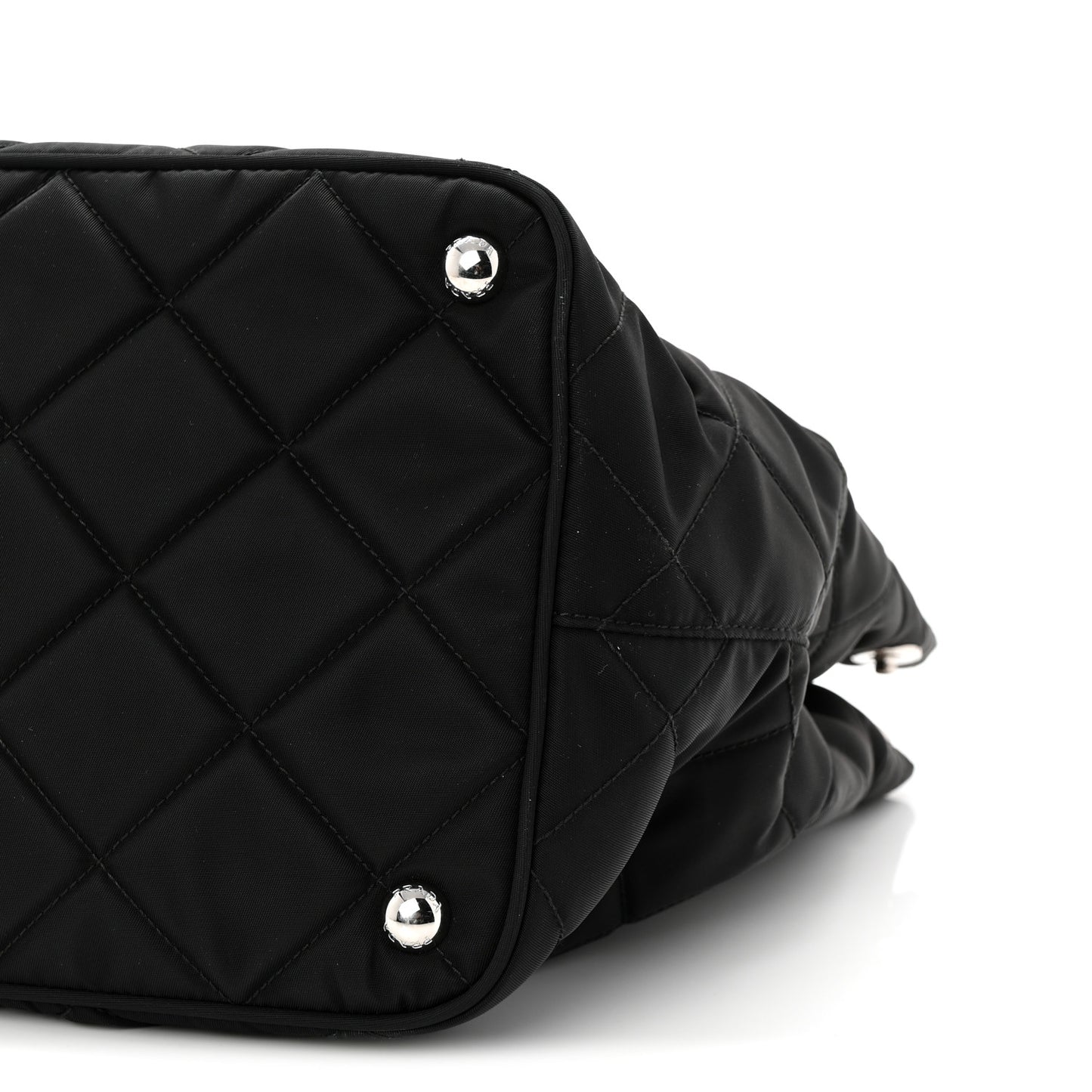 Nylon Tessuto Impuntu Quilted Tote Black