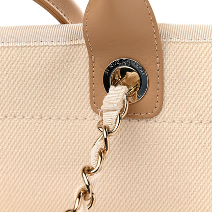 Chanel Canvas Pearl Large Deauville Tote Ecru Beige 12 of 12