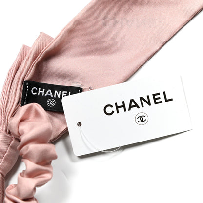Chanel Silk Hair Tie Pink Black 3 of 3