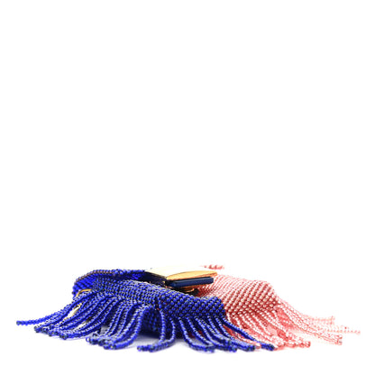 Fendi Glass Beaded Mini Pico Baguette Charm Blue Salmone 4 of 9