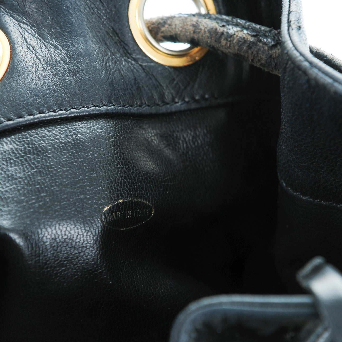 Lambskin CC Drawstring Bag Black