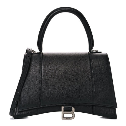 Balenciaga Grained Calfskin Medium Hourglass Top Handle Bag Black 1 of 17