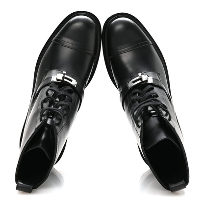 Hermes Glossed Calfskin Funk Ankle Boots 38.5 Black 2 of 9