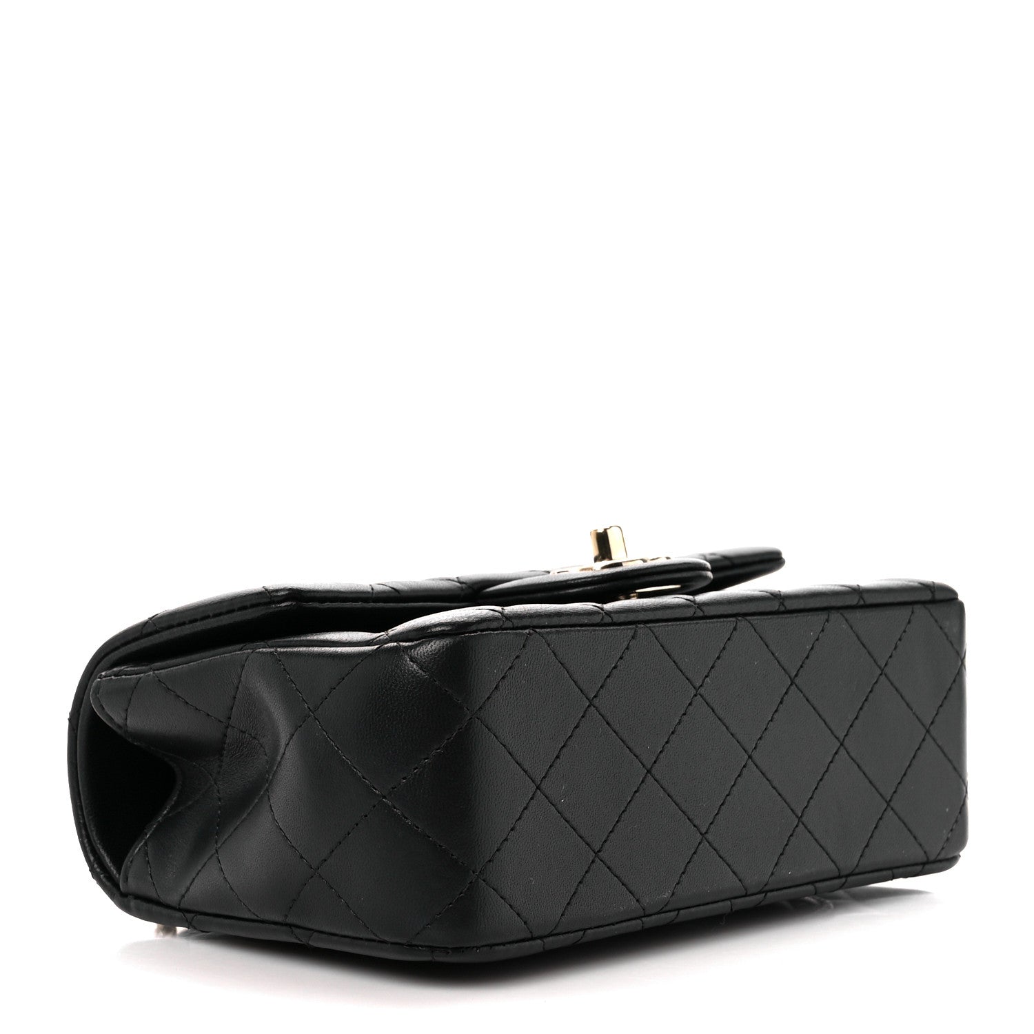 Chanel Lambskin Quilted Mini Top Handle Rectangular Flap Black 4 of 11