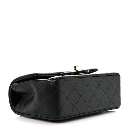 Chanel Lambskin Quilted Mini Top Handle Rectangular Flap Black 4 of 11