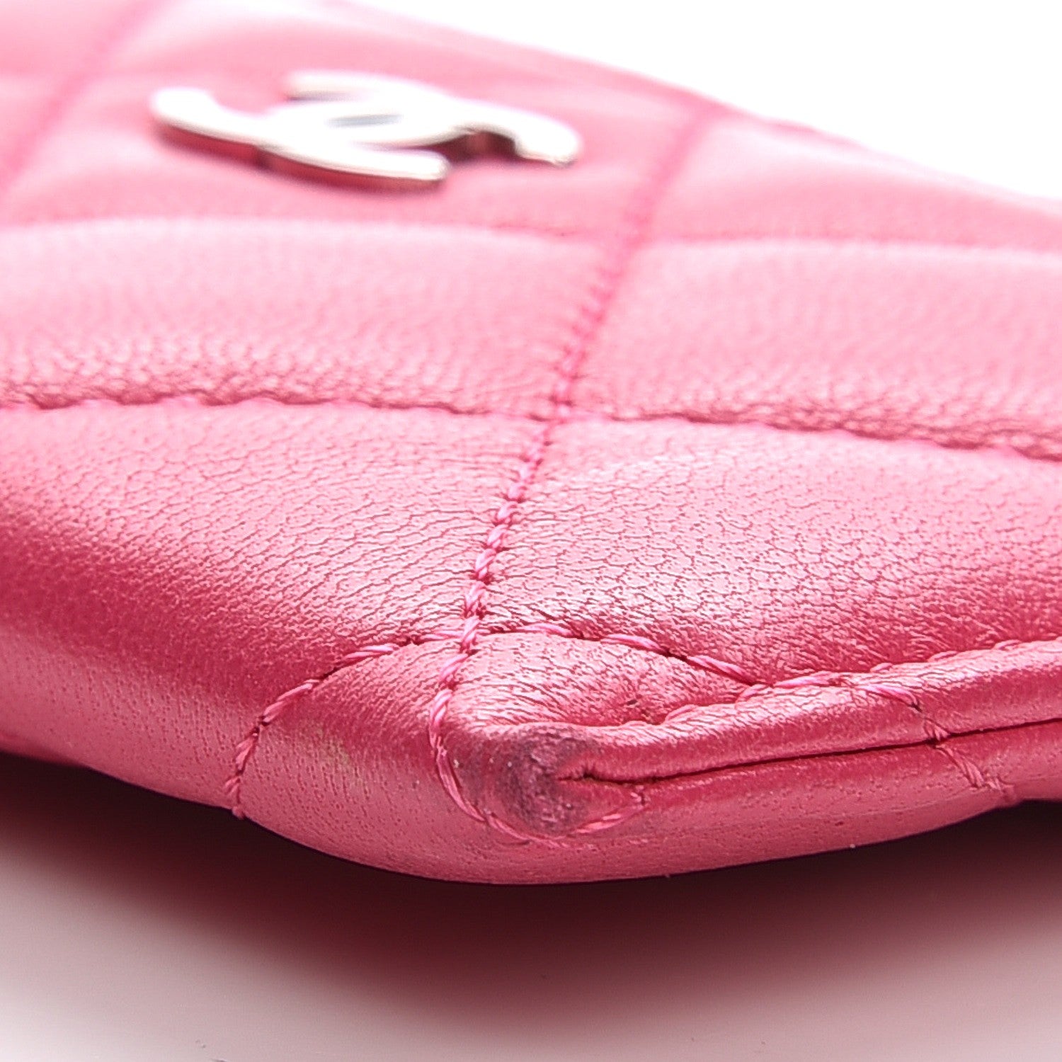 Chanel Lambskin Quilted Card Holder Fuchsia 10 of 13