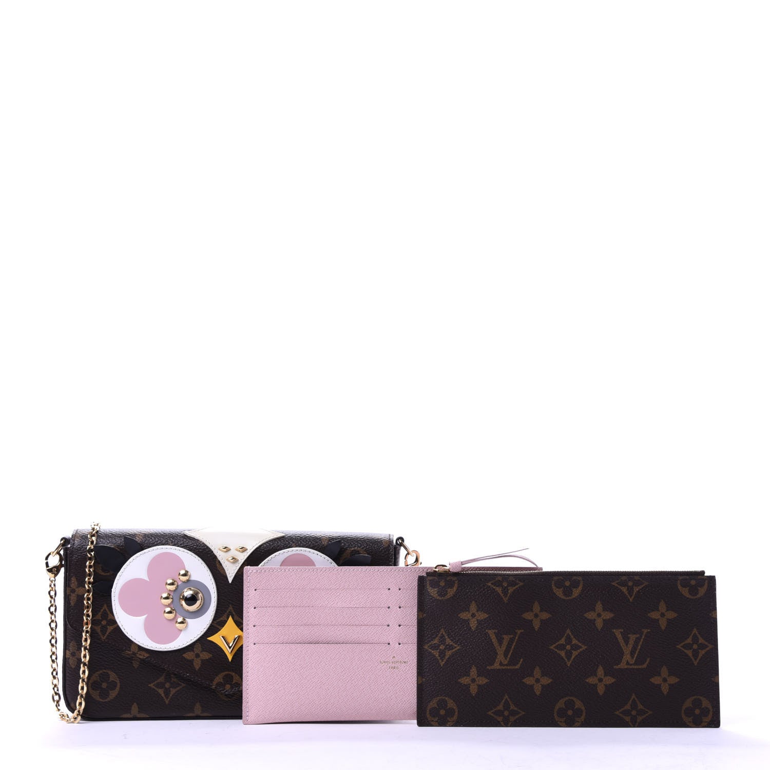 Louis Vuitton Monogram Lovely Birds Pochette Felicie Chain Wallet 3 of 12